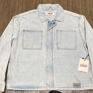 Brooklyn Cloth Workwear Light Blue Denim Shirt Jacket - Washed Blue
